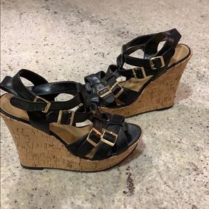 Black Aldo Gladiator Wedges